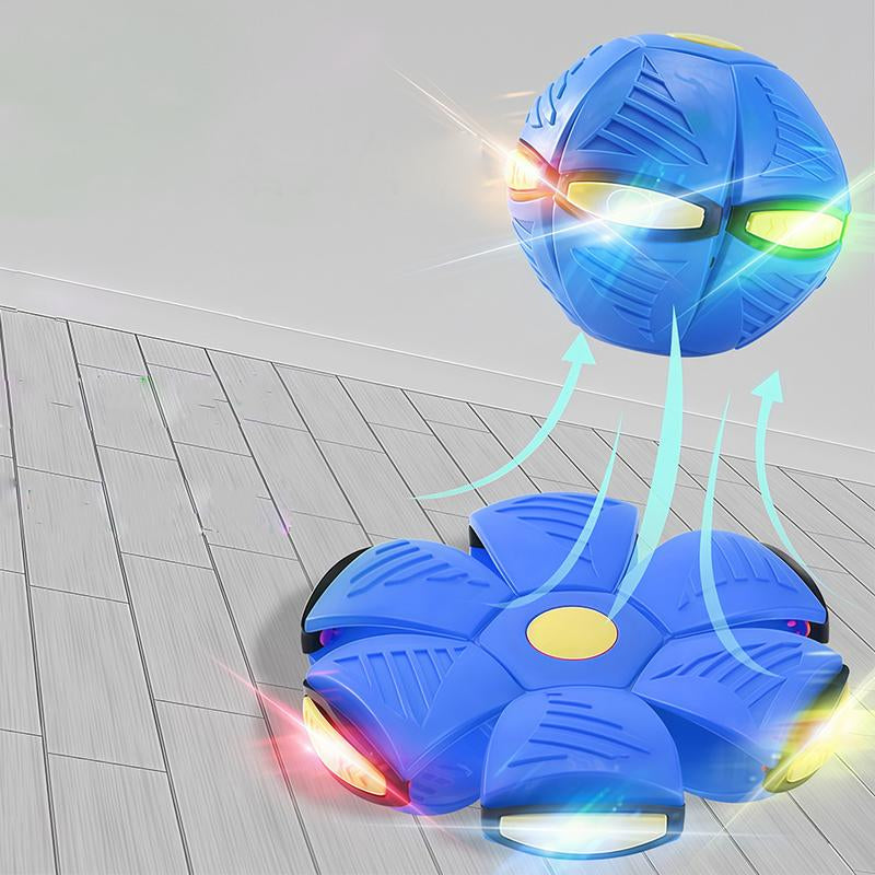 Magic Flying Meta Ball Shape Shifting Bouncy Toy for Kids Outdoor Family Fun with Kinetic Lighting and Strong Elasticity in Green Pink Blue Red