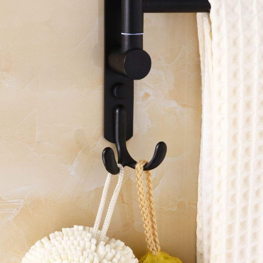Oil Rubbed Bronze Swing Out Towel Racks for Bathroom Holder Wall Mounted Towel Bars with Hooks 3-Arm