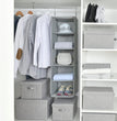 5-Shelf Hanging Closet Organizers and Storage, Hanging Shelves for Closet Storage, Collapsible Hanging Shelf Organizer for Clothes Organization, Light Gray, 12 ¼" D X 12 ¼" W X 45 ½" H