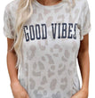 GOOD VIBES Leopard Print Tee