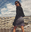 Women's High Waist Skirt With Lens Inlay