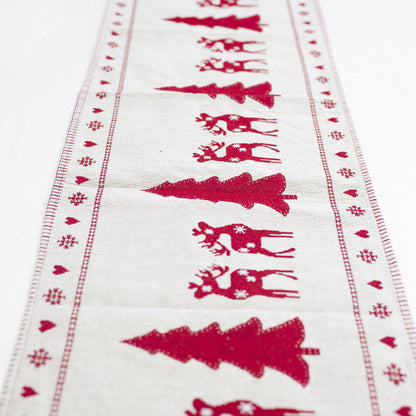 Explosive Christmas Decorations Cotton And Linen Embroidery Christmas Table Runner