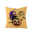 Halloween Linen Cute Cartoon Printed Kitten Pumpkin Head Pillow Cover