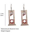 Scary Halloween Creative Guillotine Bloodstained Wood Earrings