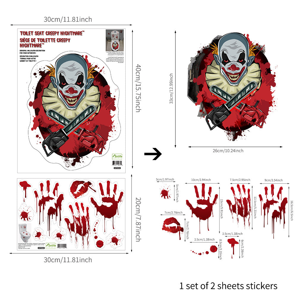 Halloween Series Theme Hotel Toilet Toilet Stickers