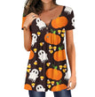 Halloween Spider Web Women's Loose Print Slim Top