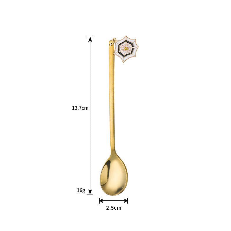 Halloween Style Pendant Stainless Steel Coffee  Creative Pumpkin Spoon