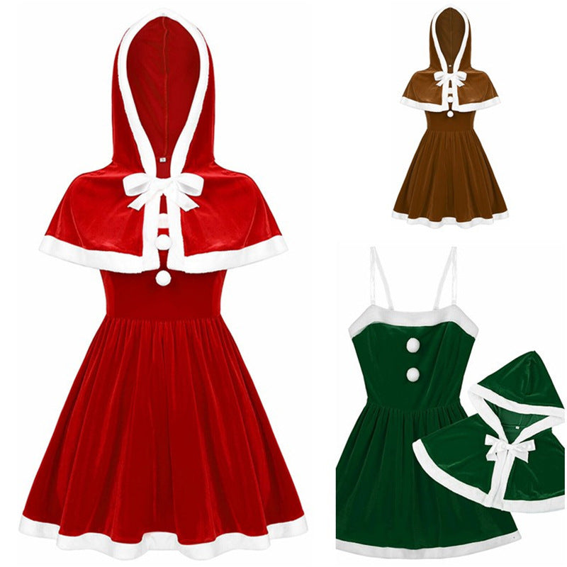 Women's Costumes Hooded Cape Christmas Party