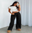 Fashion Brushed Women's Clothing Casual Straight Trousers