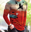 Halloween Autumn And Winter Men S Print Simple Long-Sleeved T Shirt