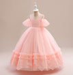Girls' Lace Stitching Umbrella Princess Dress