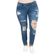 Women's Summer Plus Size Worn Fashion Jeans Women