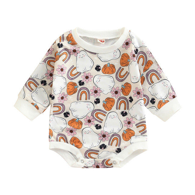 Autumn New Halloween Pumpkin Full Print Harness