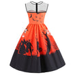 New European And American Halloween Print Big Dress Women