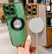 Electroplated Phone Case Luxury Plating CD Pattern Magsafe Bracket Case For IPhone 12 13 14 Pro Max Invisible Camera Stand Holder Lens Holder Magnetic Suction