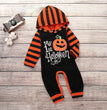 Long-sleeved Halloween Pumpkin Print Romper For Infants And Kids