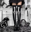Halloween Skull Over The Knee Stockings Women's Clothing