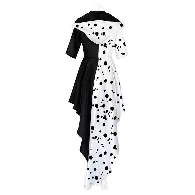 Halloween Costume Cosplay Evil Queen Black White Dress Jacket