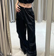 Women's Fashionable Silk Satin Casual Wide-leg Pants