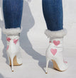 Halloween Show Patent Leather Peach Heart Pointed Head