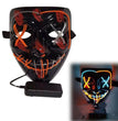 Glowing Mask Blue And Purple Left And Right Cross Two-color Halloween Props