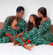 Christmas Print Contrast Color Parent-child Home Service Suit