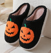 Halloween Pumpkin Cartoon Slippers Warm Winter Slippers Men And Women Couples Indoor House Shoes