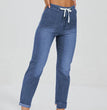 Denim Women's Pants Belt Design Elastic