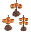 Halloween Broom Pumpkin Snack Bowl Rack Decorations Home Decor