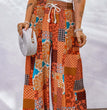 Floral Casual Pants Trousers Color Matching