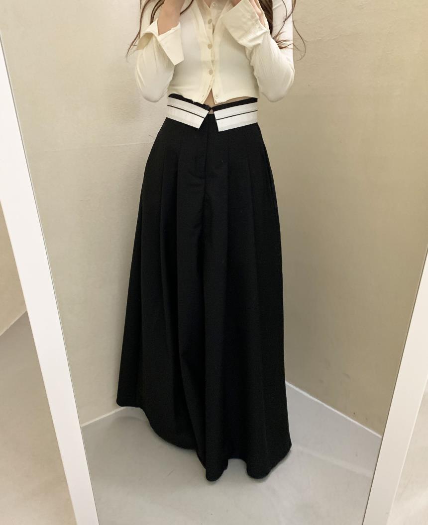 Women's Fashion Flanging Contrast Skirt