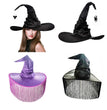 Halloween Costume Witch Spider Pendant Witch Hat Black Cloak Nose Eyes Suit