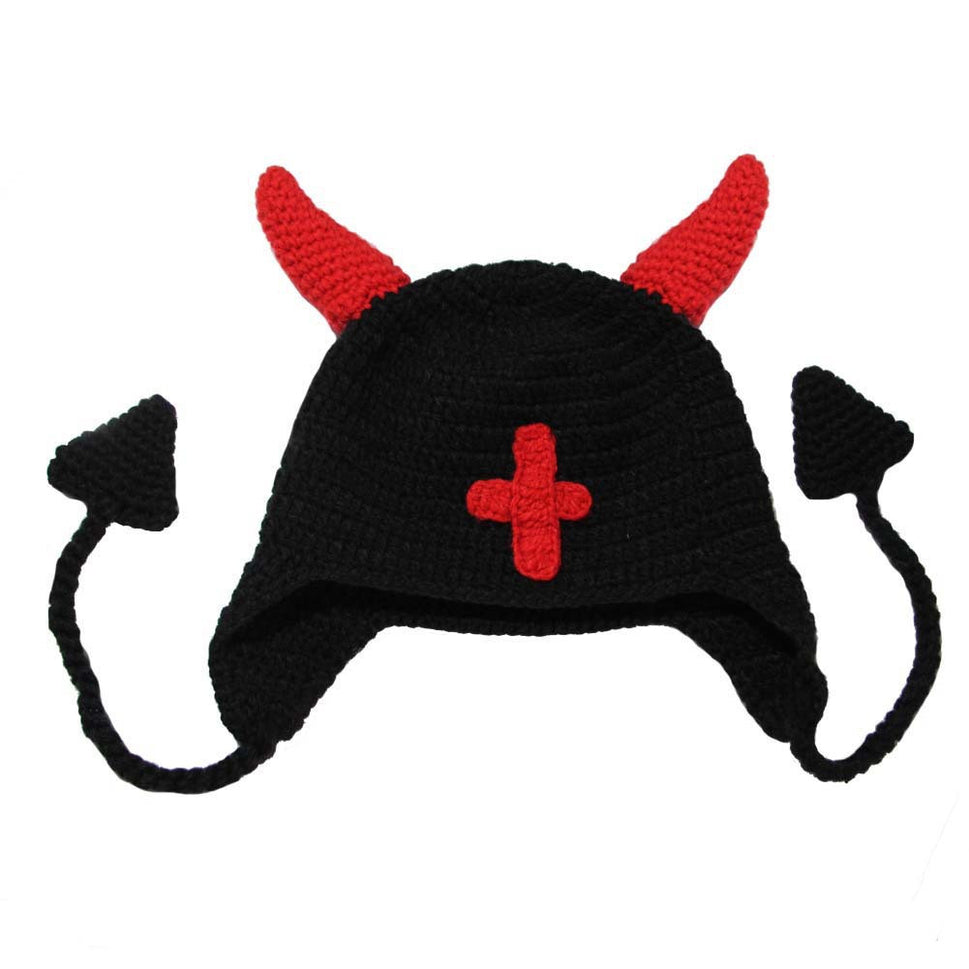 Funny Devil Horn Hat Cross Halloween
