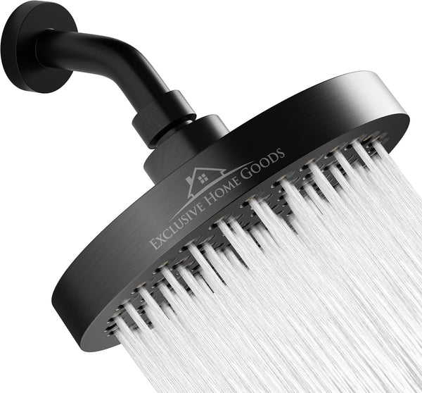 6" Matte Black Rainfall Shower Head