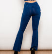 Shascullfites Melody Dark Blue Flared Lift Jeggings Button Up Jeans Bum Lift Jeans High Waist Flare Jeans Women