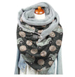Female Plush Skull Print Long Halloween Button Bib