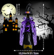 Halloween Decoration Black Witch Cloak Hat Bottle Cover