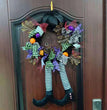 Halloween Door Hanging Wreath Supplies Decoration Halloween Witch Hat Leg Pumpkin Door Wreath Halloween For Home Party Supplies