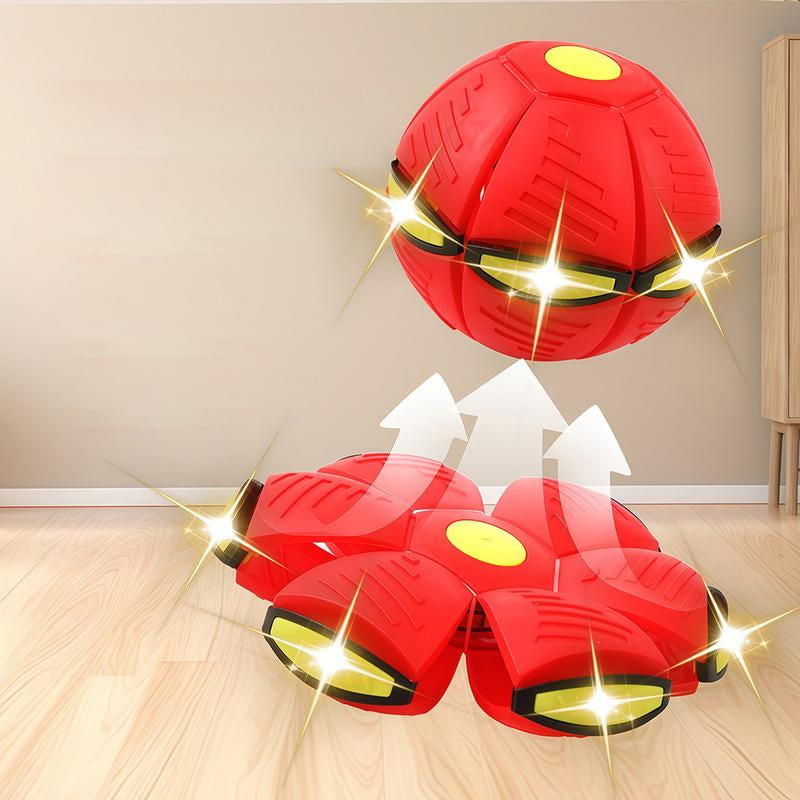 Magic Flying Meta Ball Shape Shifting Bouncy Toy for Kids Outdoor Family Fun with Kinetic Lighting and Strong Elasticity in Green Pink Blue Red