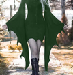 Cosplay Medieval Forest Elven Elf Pixie Costume For Women Gothic Vintage Slim Hooded Nienna Dress Halloween Carnival Party Dress