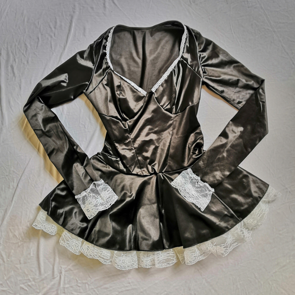 Halloween Women's Maid Dress Up Nightclub Stage Wear Fat Man Costume