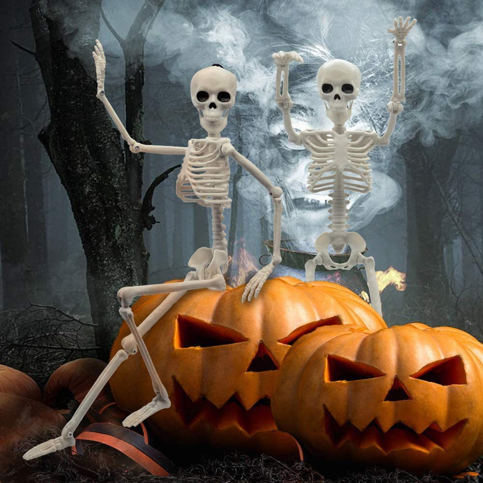 Halloween Plastic Skull Skeleton Model Scene Arrangement