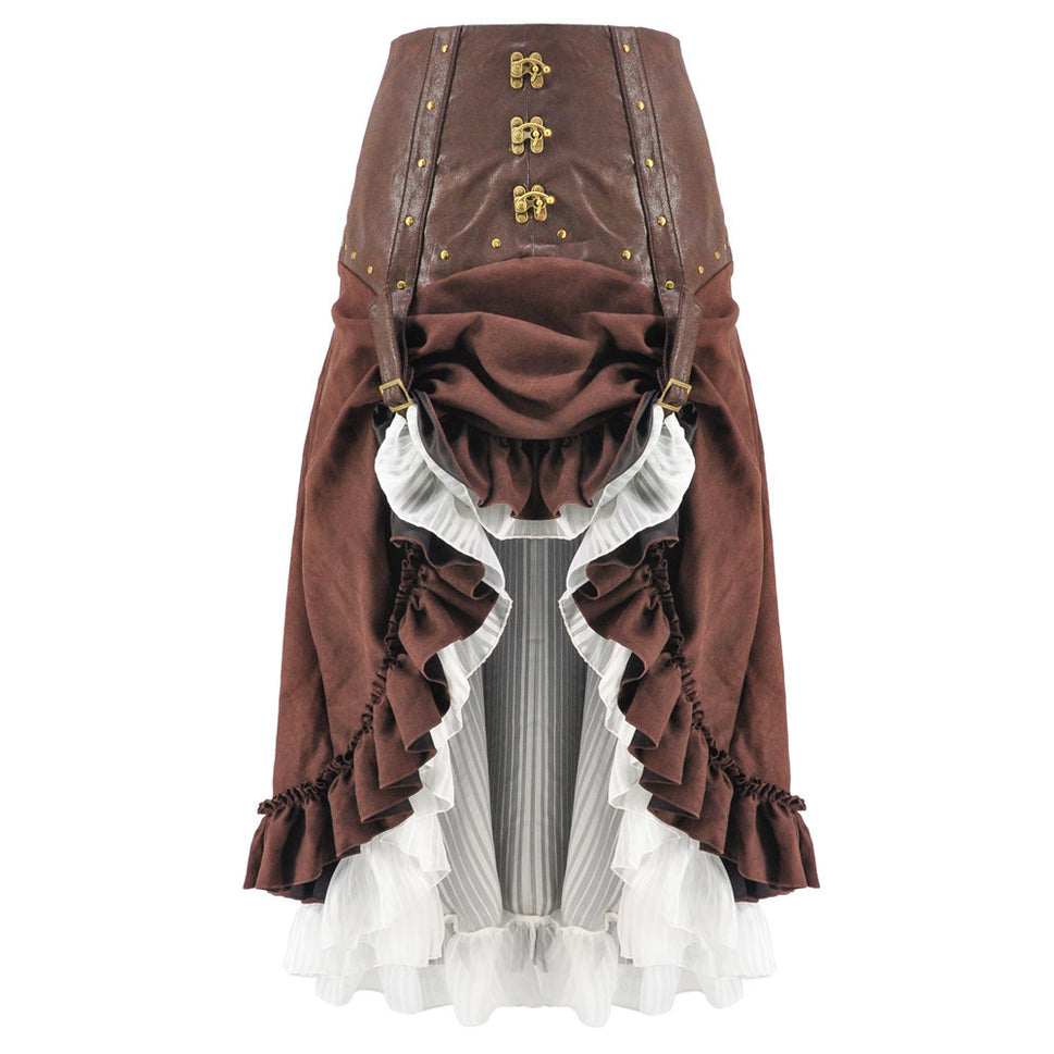 Halloween Stage Costume Steampunk Irregular Skirt Two-piece Suit