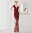Flower Sequin Craft Party Evening Dress Long
