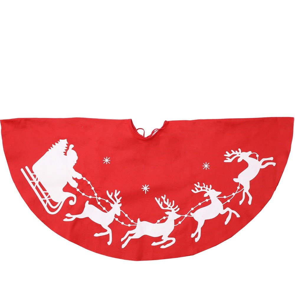 Christmas Elk Printing Christmas Tree Skirt Decoration Venue Props