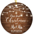 2023 Christmas Round Wooden Plaque Hanging Decoration Cross-border Christmas Hanging Decoration Souvenir