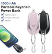 1500mAh Mini Power Emergency Pod Keychain Charger With Type-C Ultra-Compact Mini Battery Pack Fast Charging Backup Power Bank