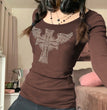 Long Sleeve T-Shirt New Halloween Print Spice Girl Bodysuit Sexy Top