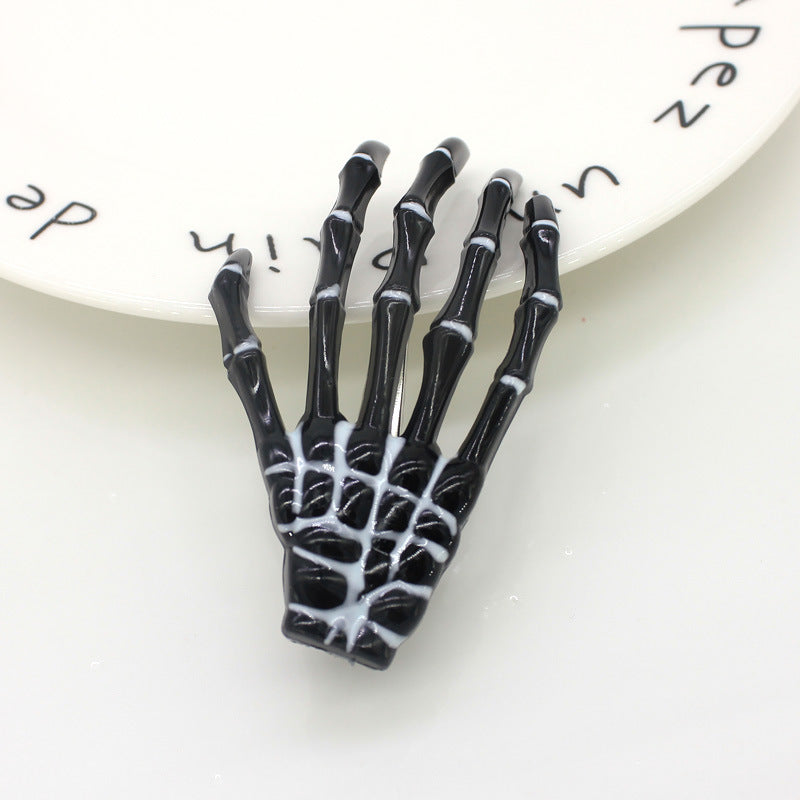 Halloween Skull Hand Claw Fluorescent Hairpin