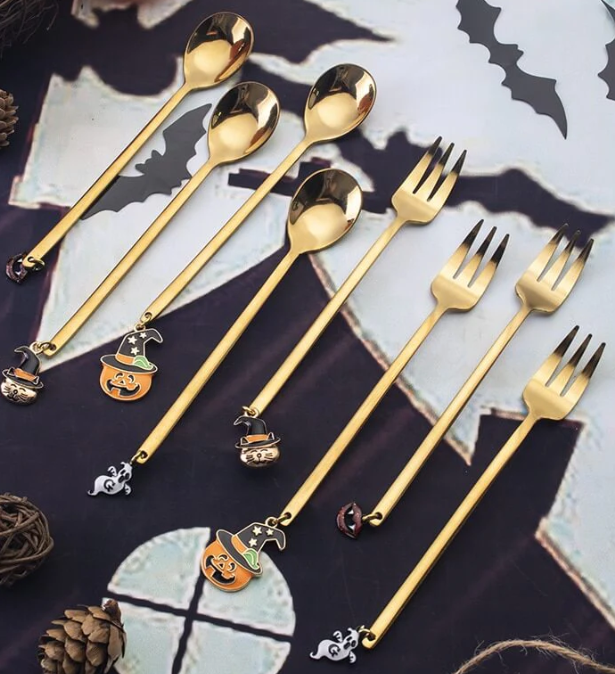 Halloween Style Pendant Stainless Steel Coffee  Creative Pumpkin Spoon